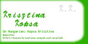 krisztina kopsa business card